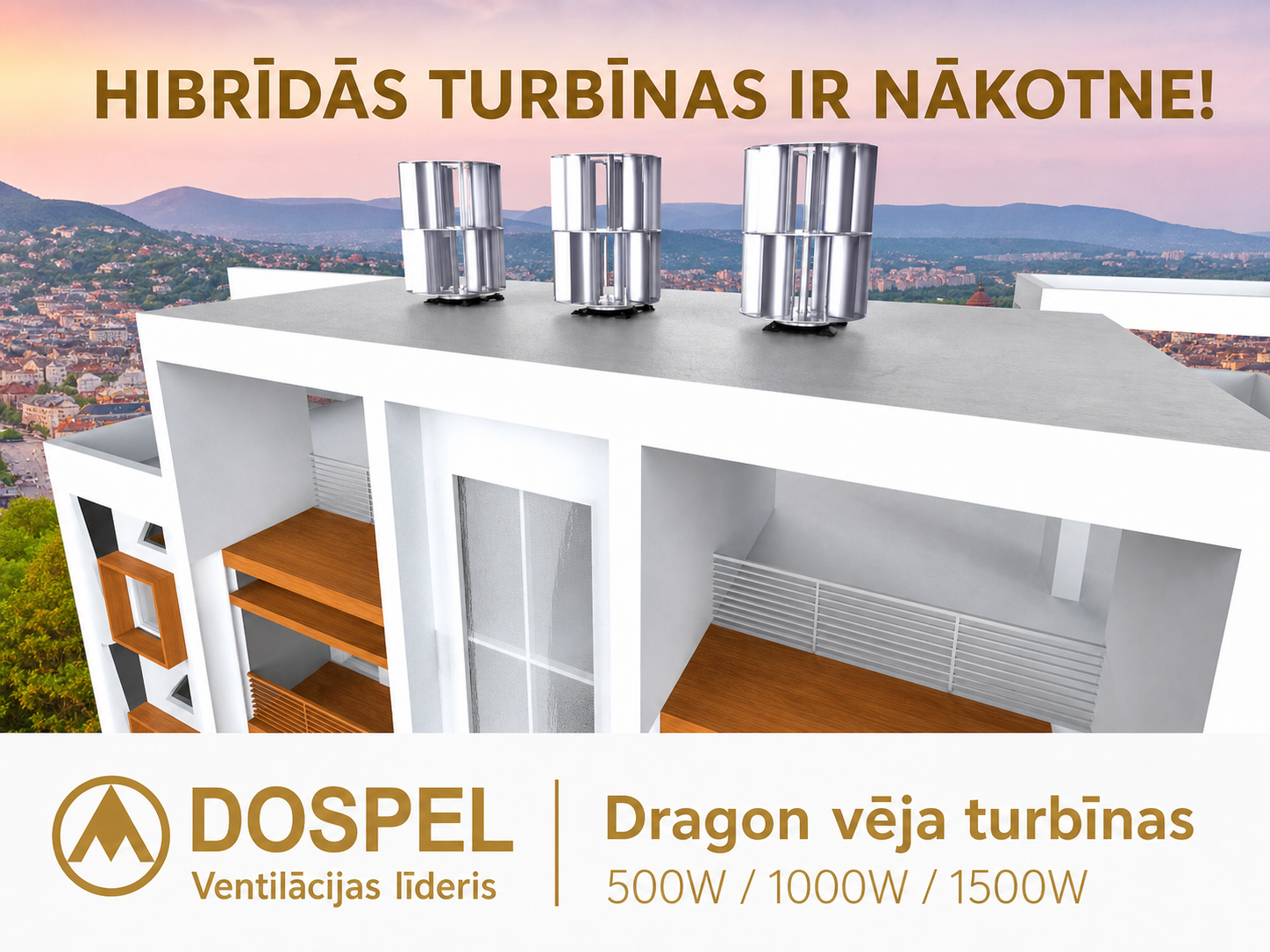 Dragon vēja turbīnas 500W 1000W 1500W